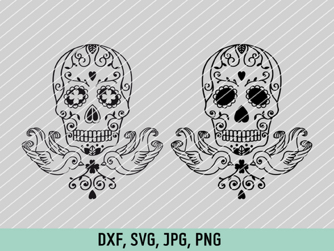 Rockabilly Skull Totenkopf mit Schwalbe Plotterdatei