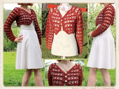 Bolero "Silas" mit Raglan und Reliefmuster, Luftig leicht für Sommerabende