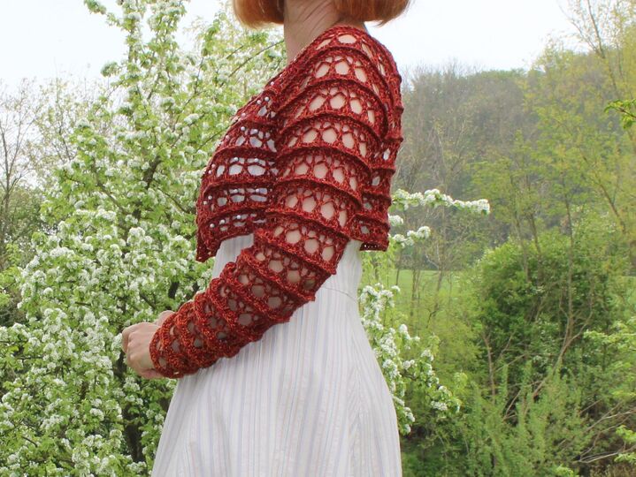 Bolero "Silas" mit Raglan und Reliefmuster, Luftig leicht für Sommerabende