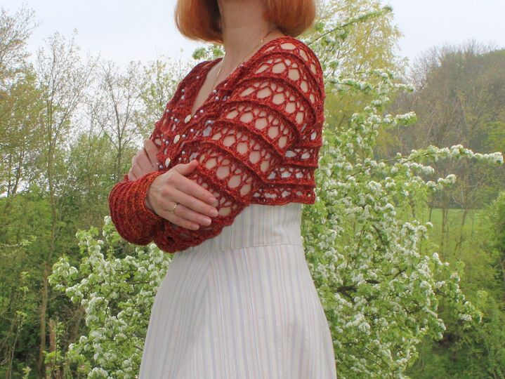 Bolero "Silas" mit Raglan und Reliefmuster, Luftig leicht für Sommerabende