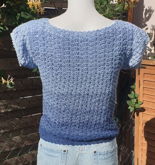 Häkelanleitung Sommer-Top „Lace-Romantik" Sommershirt im Spiral-Flow