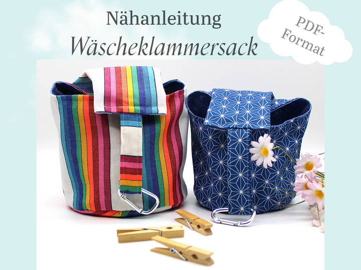 Nähanleitung Wäscheklammerbeutel Klammerbeutel in zwei Größen