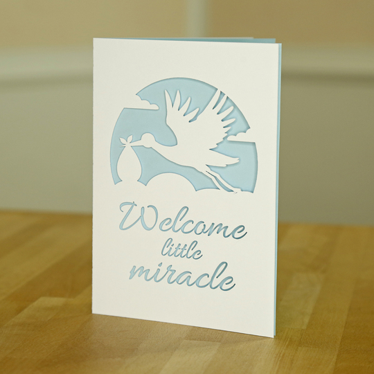 Stork Christening Card — Cutting File