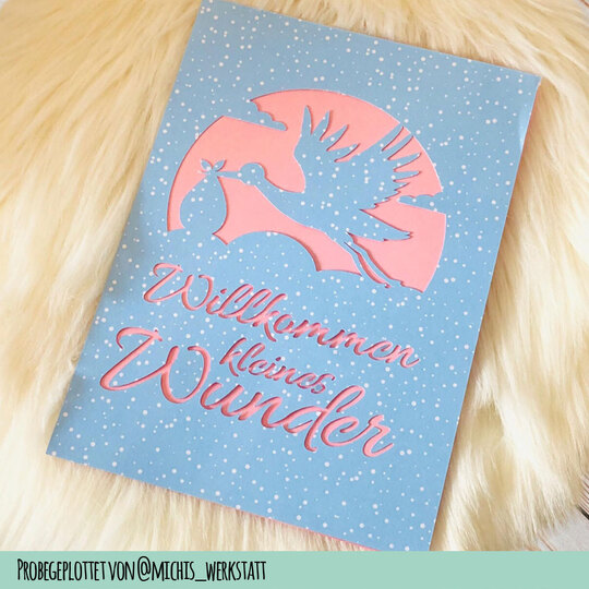 Stork Christening Card — Cutting File