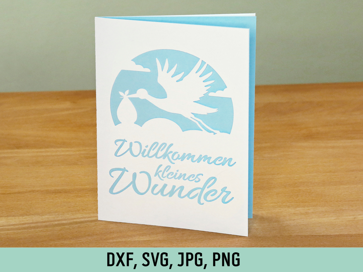 Stork Christening Card — Cutting File