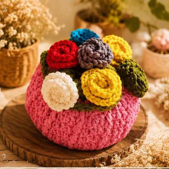 Crochet Flower Bouquet Bottle Cover Pattern PDF & Video Tutorial