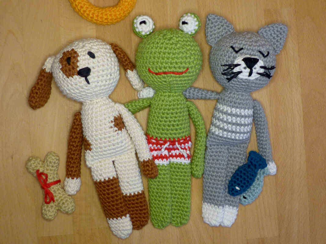 Häkelanleitung Schlenkertiere Hund, Katze, Frosch, Kuscheltier, Spielzeug - Bild 3