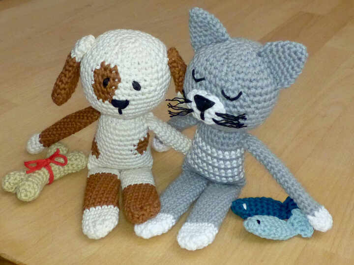 Häkelanleitung Schlenkertiere Hund, Katze, Frosch, Kuscheltier, Spielzeug