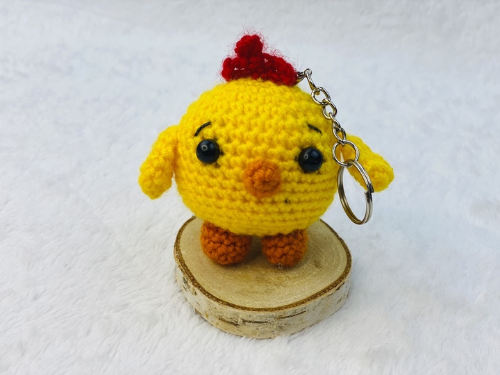 Mini-Küken häkeln 7 cm, Taschenbaumler, Schlüsselanhänger, Reisespielzeug