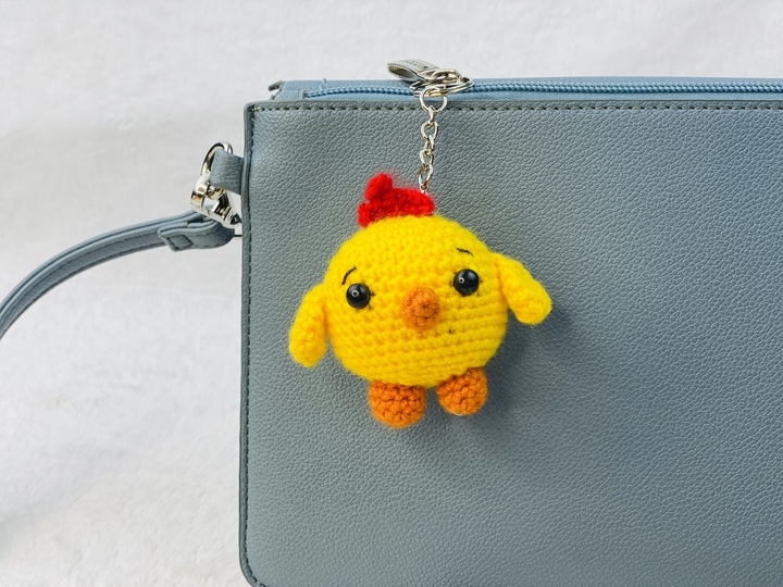 Mini-Küken häkeln 7 cm, Taschenbaumler, Schlüsselanhänger, Reisespielzeug