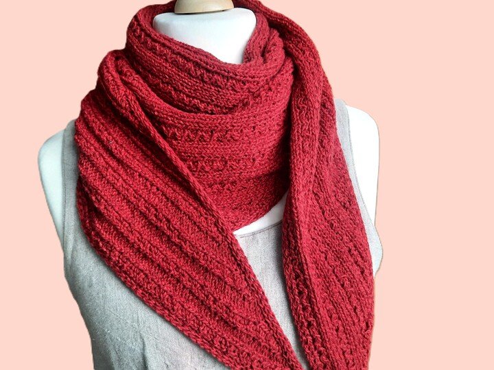 Strickanleitung Schal oder Tuch mit Wellenmuster