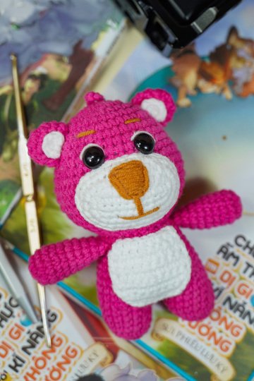 Pink Bear keychain PDF pattern