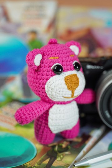 Pink Bear keychain PDF pattern