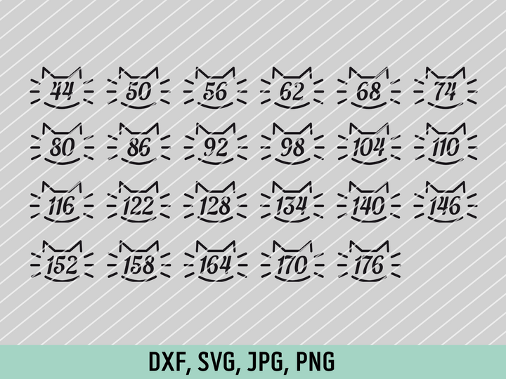 "Cat" Size Label Cutting File for Children