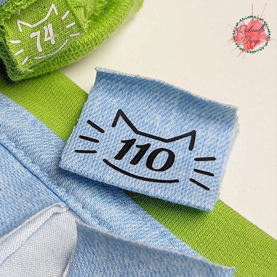 Größenlabel Etiketten Katze für Kinder Plotterdatei