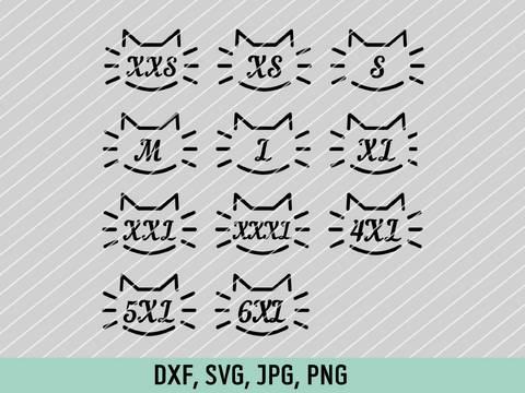 "Cat" Size Label for Adults – Cutting File