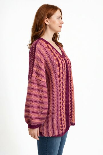 Häkelanleitung Jacke Rosengarten