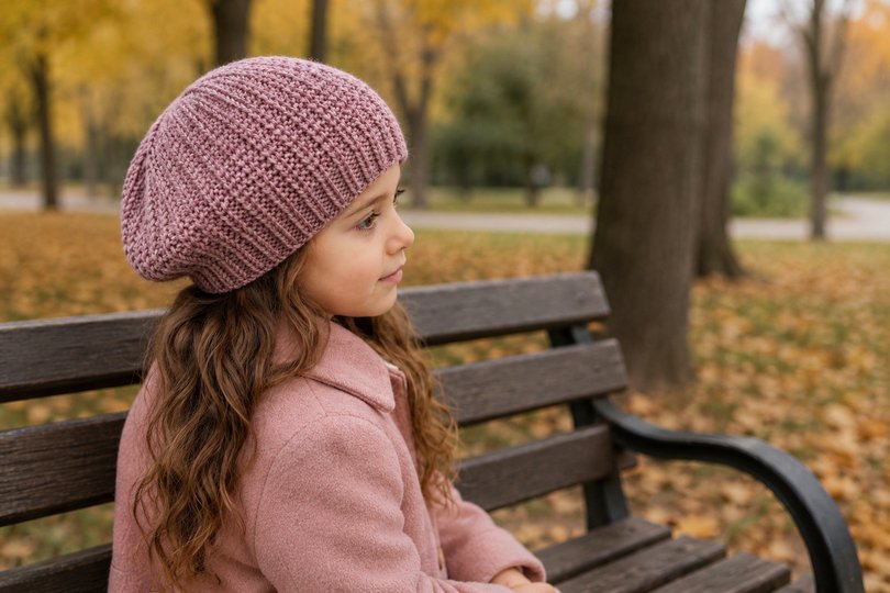 Rosy Dreams Beret for Girls – Knitting Pattern