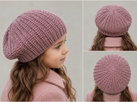 Rosy Dreams Beret for Girls – Knitting Pattern