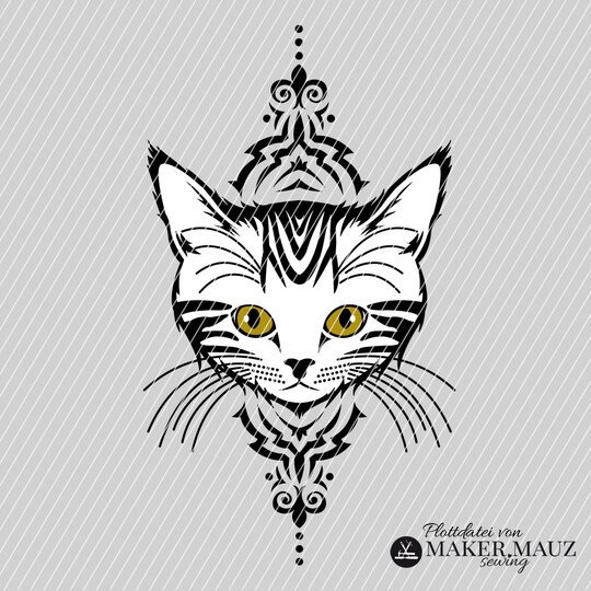 Katze Ornamental Plotterdatei
