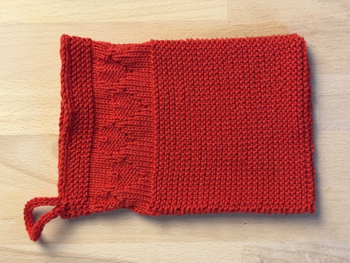 Waschlappen#102, klassischer Waschhandschuh mit Herzmuster, Strickanleitung