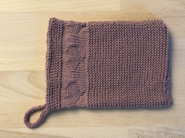 Waschlappen#102, klassischer Waschhandschuh mit Herzmuster, Strickanleitung