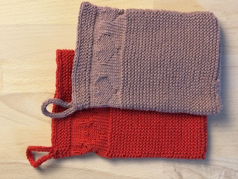 Waschlappen#102, klassischer Waschhandschuh mit Herzmuster, Strickanleitung