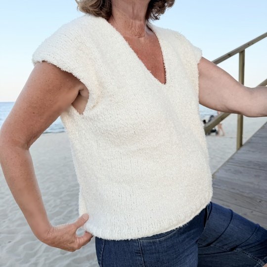 Strickanleitung Damen Slipover ALVA | Top-Down | Größen 36–48