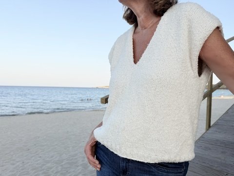 Strickanleitung Damen Slipover ALVA | Top-Down | Größen 36–48