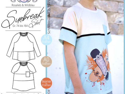 E-Book Schnittmuster SunbreakShirt Gr. 74 bis 164
