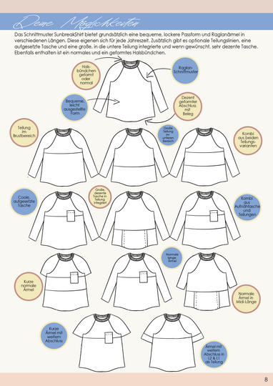 E-Book Schnittmuster SunbreakShirt Gr. 74 bis 164