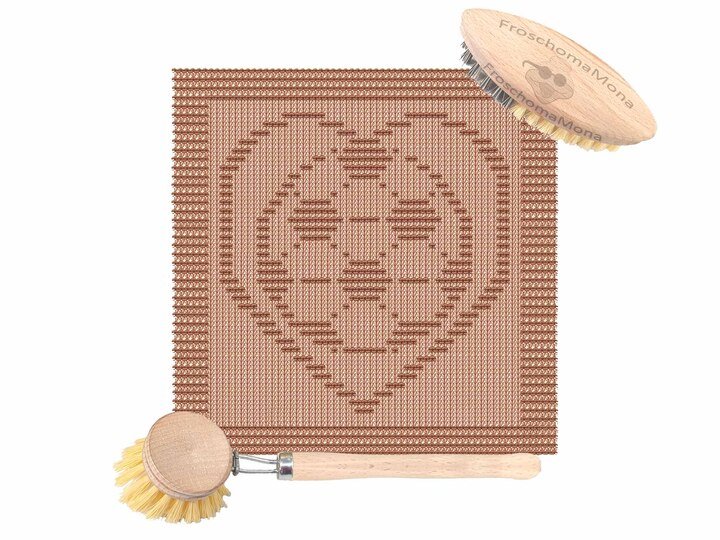 gestricktes Deckchen Spültuch „ Fußballherz“ ideal für alle Fußballfans