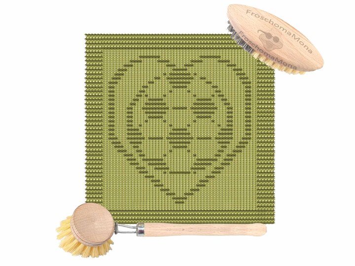 gestricktes Deckchen Spültuch „ Fußballherz“ ideal für alle Fußballfans