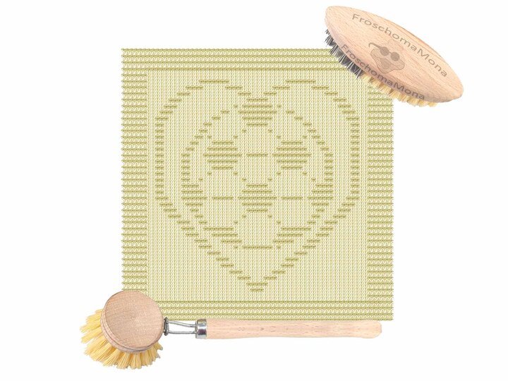 gestricktes Deckchen Spültuch „ Fußballherz“ ideal für alle Fußballfans