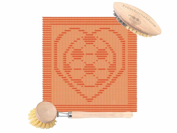 gestricktes Deckchen Spültuch „ Fußballherz“ ideal für alle Fußballfans
