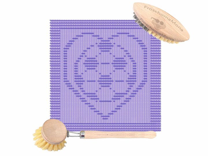 gestricktes Deckchen Spültuch „ Fußballherz“ ideal für alle Fußballfans