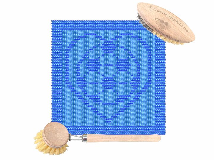 gestricktes Deckchen Spültuch „ Fußballherz“ ideal für alle Fußballfans
