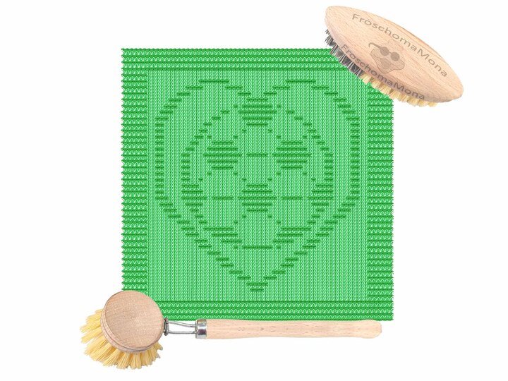 gestricktes Deckchen Spültuch „ Fußballherz“ ideal für alle Fußballfans