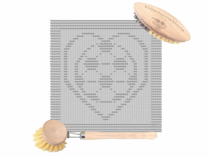 gestricktes Deckchen Spültuch „ Fußballherz“ ideal für alle Fußballfans