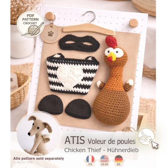 Atis – Chicken Thief | Crochet Pattern PDF | Accessories for Atis | FR US-E