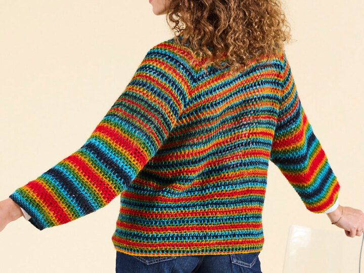 RAGLANJACKE HALINA … TUNESISCH GEHÄKELT