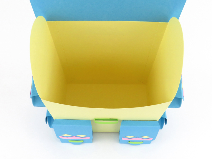 Geschenktasche – Schulranzen mit Außentaschen – Bastelvorlagen u. Anleitung