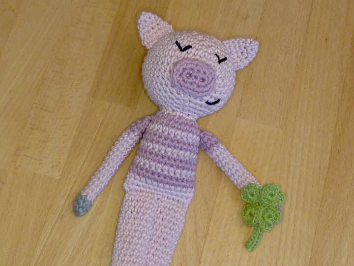 Häkelanleitung Schlenkertiere Schwein, Bär, Kaninchen, Kuscheltier