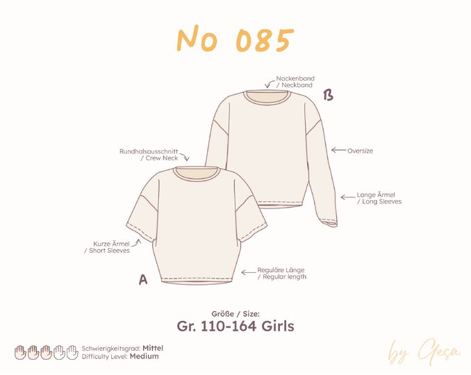 Oversized T-Shirt & Longsleeve – Mädchen 110-164