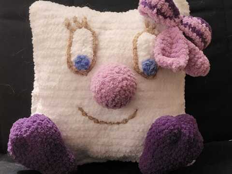 Häkelanleitung Kuschelkissen mit Schleife "Madame Kuscheline"