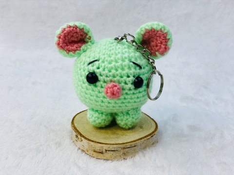 Häkelanleitung Maus, Taschenbaumler , Reisespielzeug für Kinder (7 cm)
