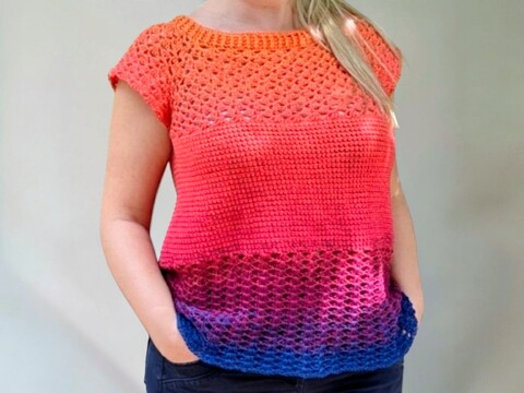 Häkelshirt Aphrodite – RVO-Stil, anfängerfreundlich, alle Größen
