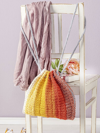 Rucksack-Beutel, gestrickt