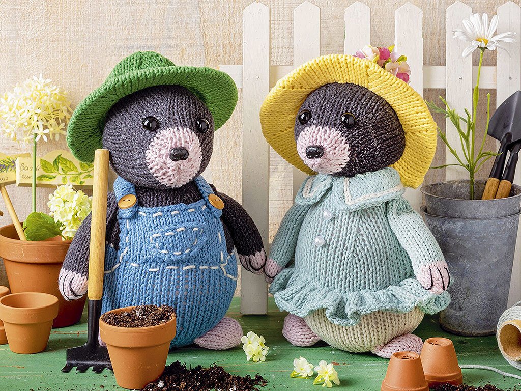 Maulwürfe, gestrickt