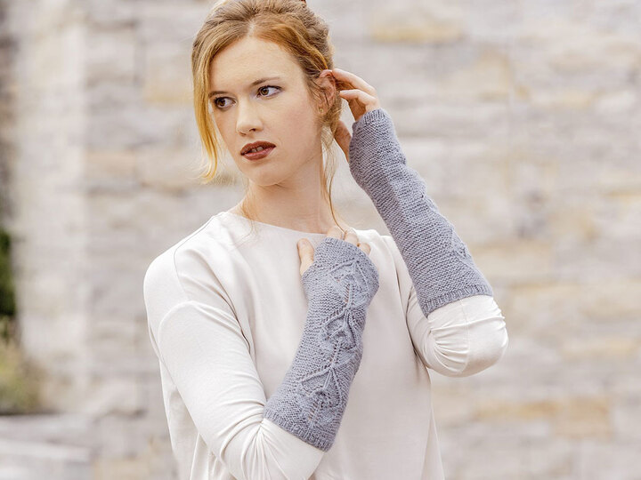 Tuch, Stulpen und Tasche im Set, gestrickt